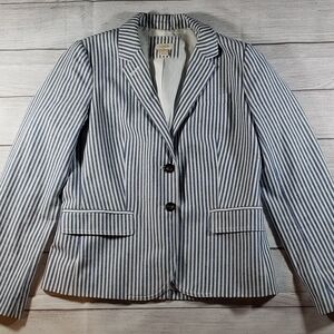 J. Crew Blue and White Blazer Tailored Suit Jacket